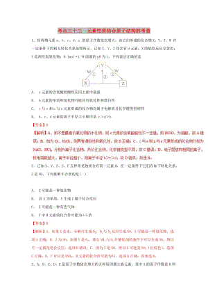 2019年高考化學(xué) 考點(diǎn)33 元素性質(zhì)結(jié)合原子結(jié)構(gòu)的考查必刷題.doc