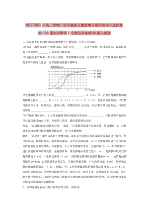 2019-2020年高三生物二輪專題復習題型增分練四加試非選擇題32～33題加試特訓2生物技術(shù)實踐(B)新人教版.doc