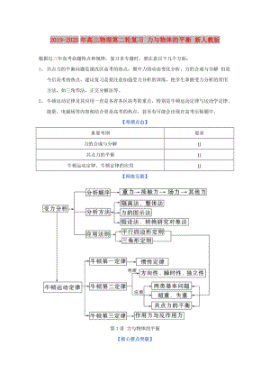 2019-2020年高三物理第二輪復(fù)習(xí) 力與物體的平衡 新人教版.doc