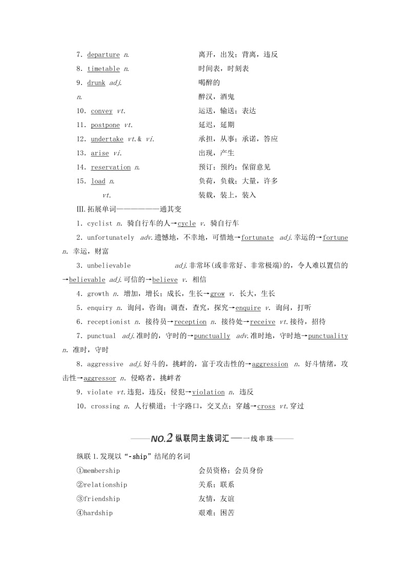 （全国通用）2020高考英语一轮复习 Unit 4 Public transport讲义（含解析）牛津译林版选修7.doc_第2页