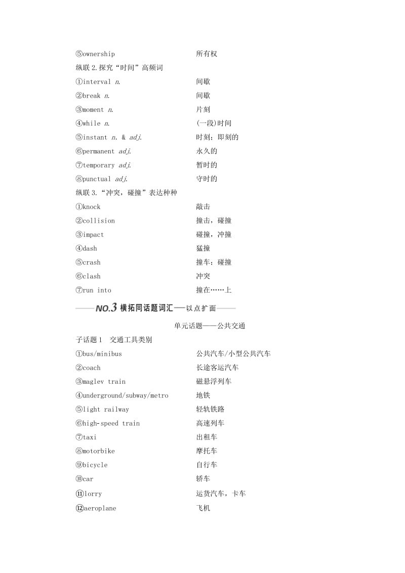 （全国通用）2020高考英语一轮复习 Unit 4 Public transport讲义（含解析）牛津译林版选修7.doc_第3页