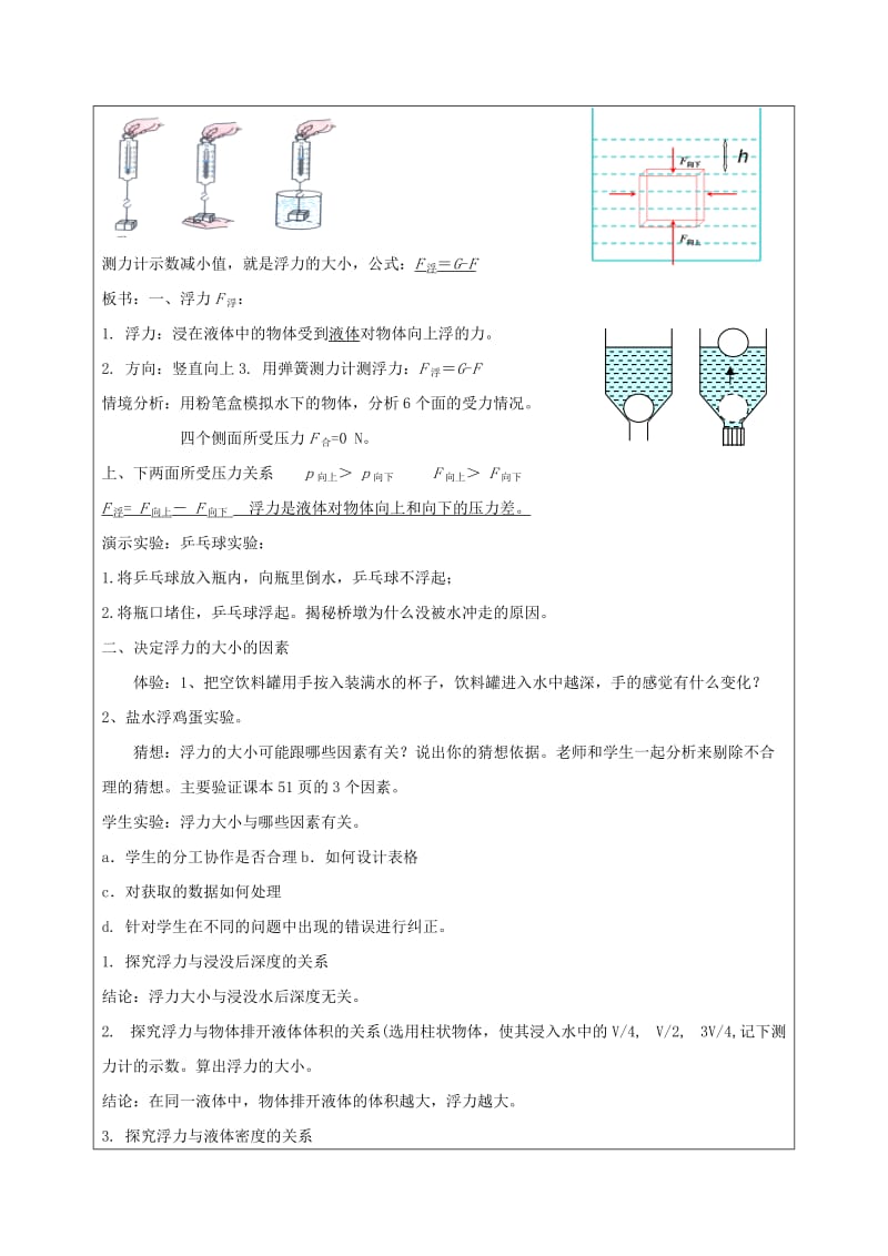 河南省八年级物理下册 10.1浮力教学设计 （新版）新人教版.doc_第2页