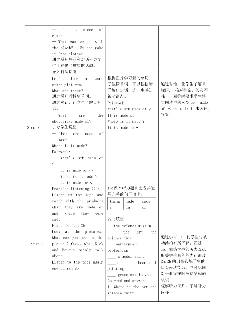 九年级英语全册 Unit 5 What are the shirts made of Section A教学设计 人教新目标版.doc_第2页