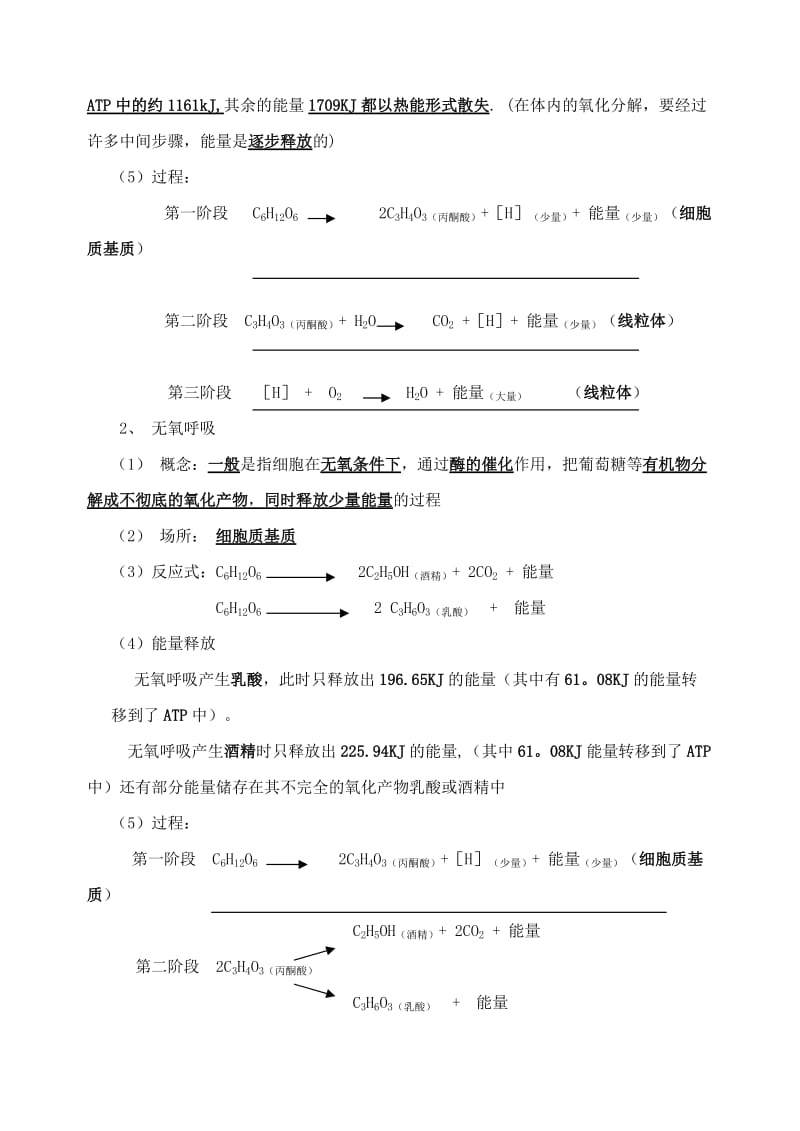 2019-2020年高一生物《生物的呼吸作用》教学设计.doc_第2页