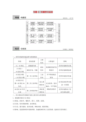 2017-2018學(xué)年高中歷史 專題五 走向世界的資本主義市場(chǎng) 課時(shí)5 專題學(xué)習(xí)總結(jié)學(xué)案 人民版必修2.doc