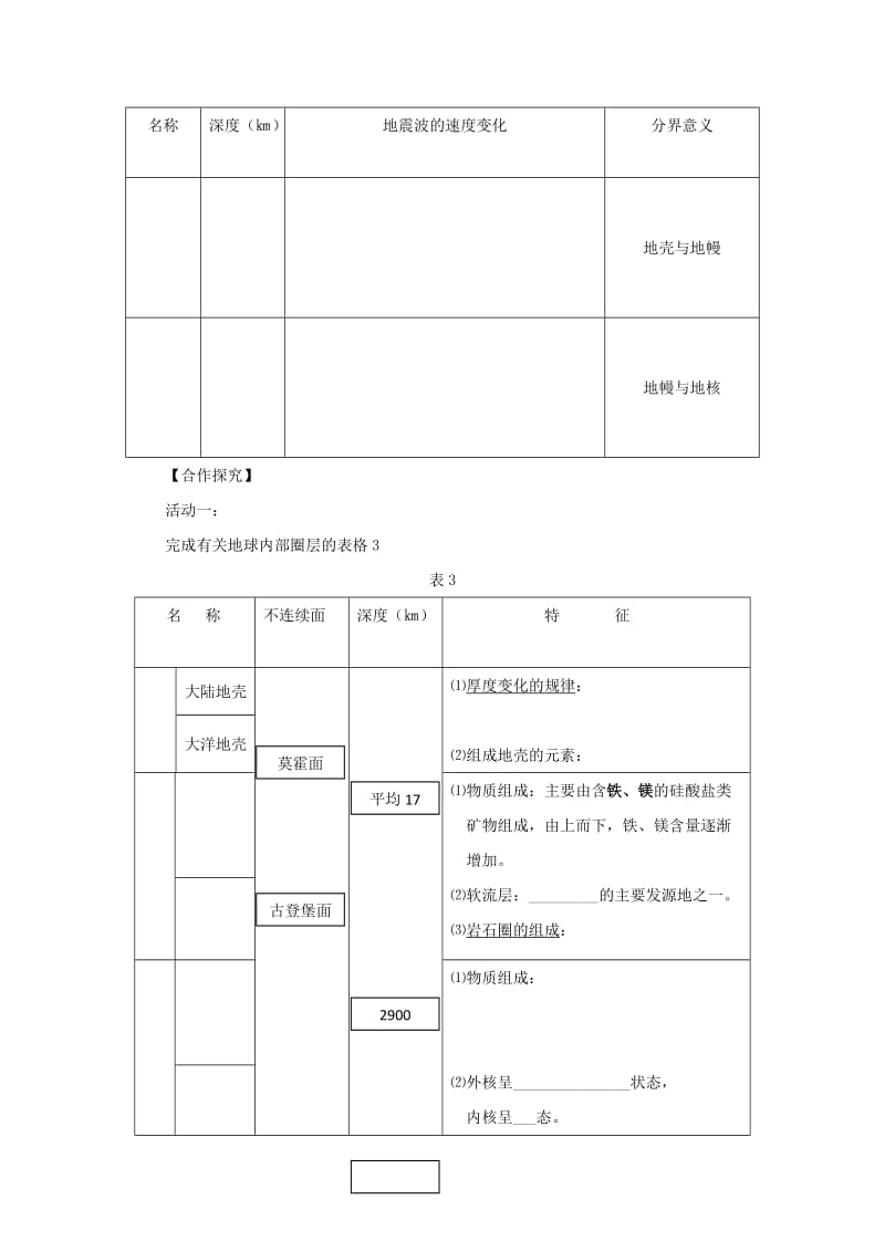 2019-2020年高中地理第一章宇宙中的地球1.4地球的结构导学案湘教版必修.doc_第2页