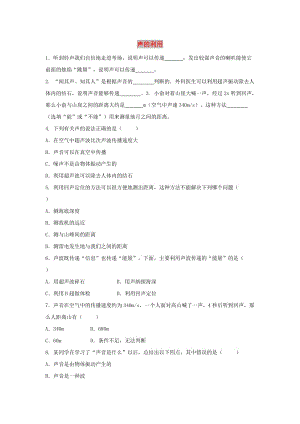 八年級物理上冊 2.4《讓聲音為人類服務》第一課時同步練習3 （新版）粵教滬版.doc