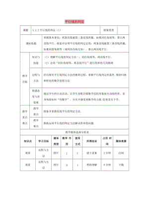 七年級(jí)數(shù)學(xué)下冊(cè) 5.2 平行線及其判定 5.2.2 平行線的判定（1）教案 新人教版.doc