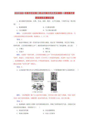 2019-2020年高中歷史第二單元中國古代文藝長廊第8課筆墨丹青課堂演練岳麓版必修.doc