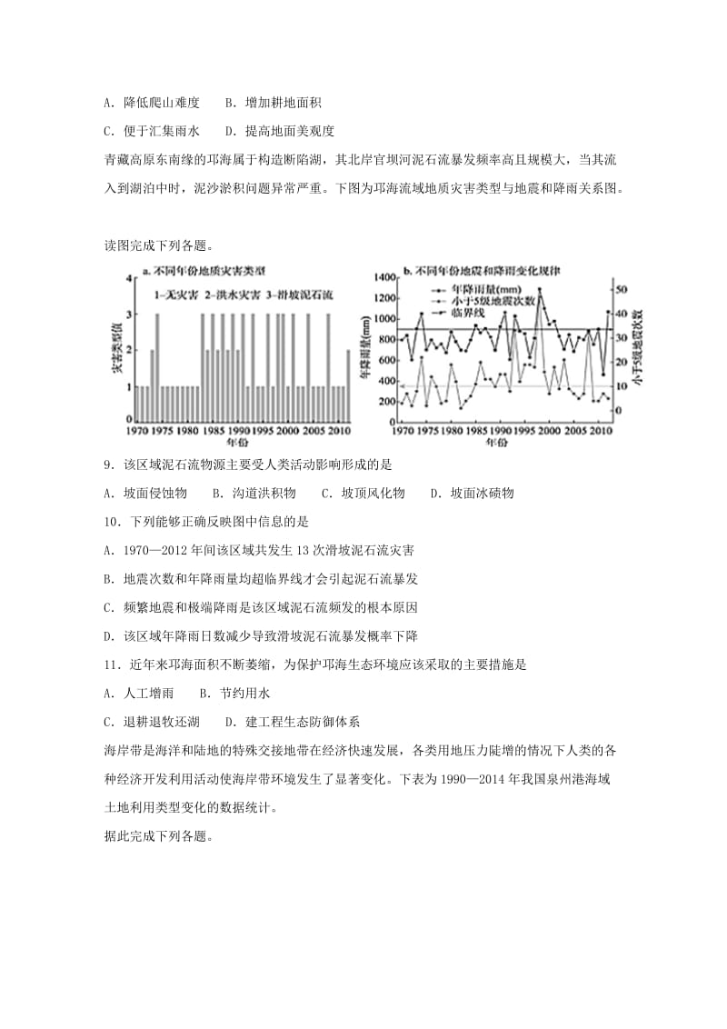 2019届高考地理二轮复习 专题 区域可持续发展重要考点练习卷.doc_第3页