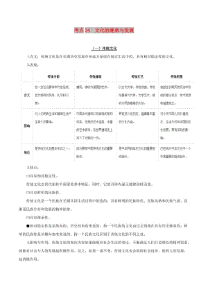 2019年高考政治 考點一遍過 考點34 文化的繼承與發(fā)展（含解析）.doc