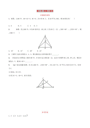 福建省2019年中考數(shù)學復習 第四章 三角形 第三節(jié) 特殊三角形好題隨堂演練.doc