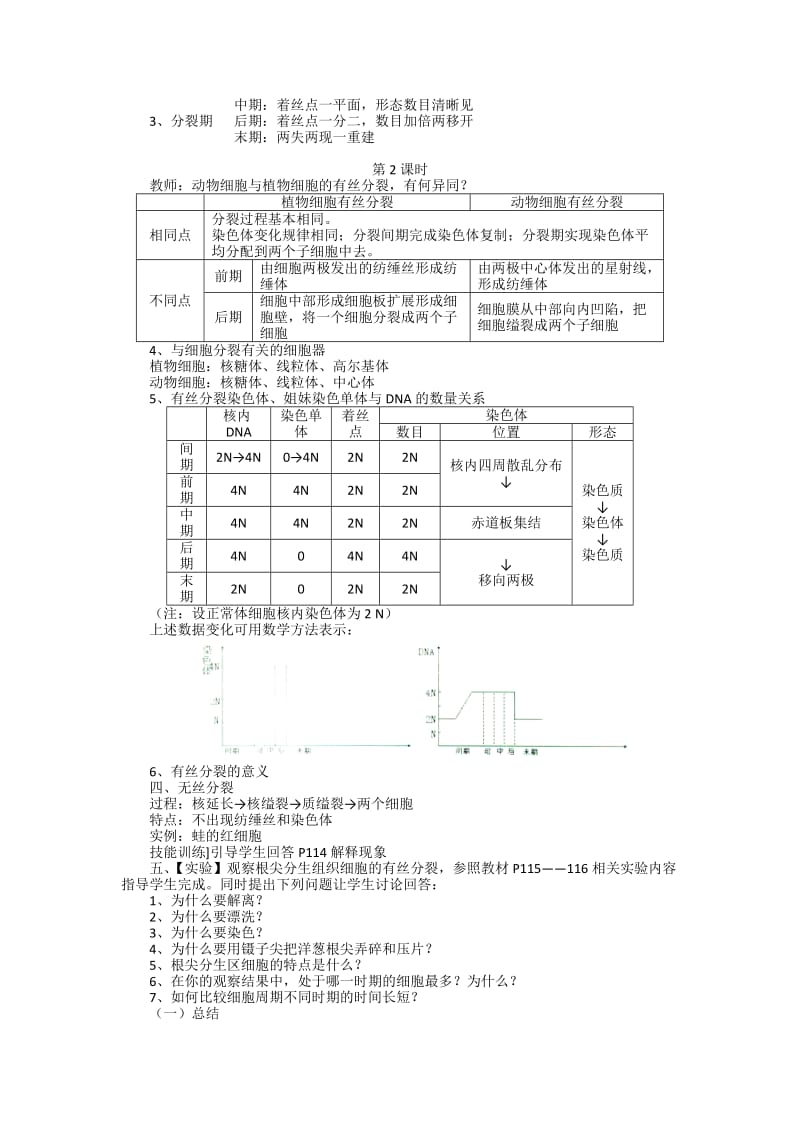 2019-2020年高一生物人教版必修一教案：6-1《细胞的增殖》.doc_第3页