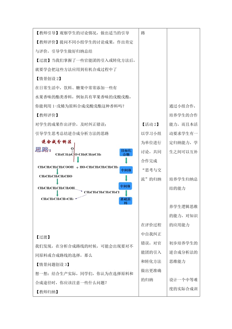 2019-2020年高中化学 第三章 烃的含氧衍生物 3.4 有机合成教案 新人教版选修5.doc_第3页