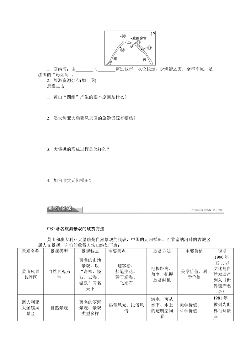 2019-2020年人教版高中地理选修三3.3《中外著名旅游景观欣赏》word学案.doc_第2页