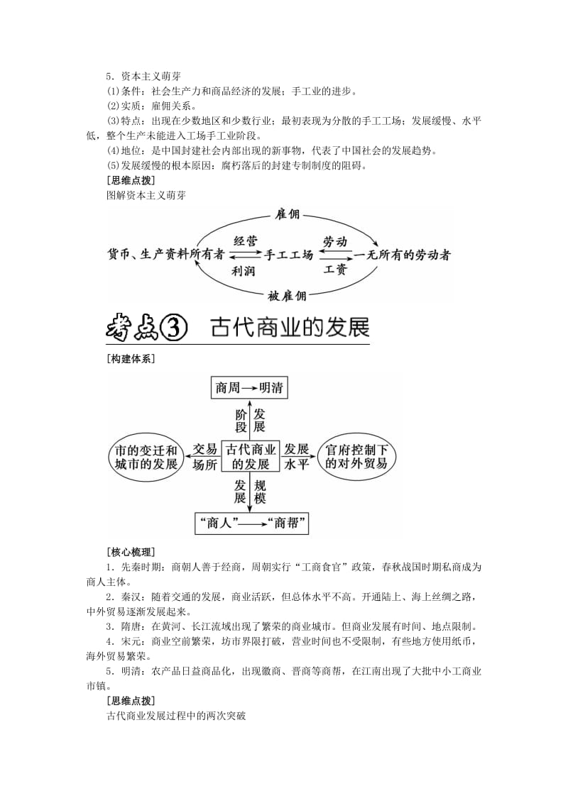 2019-2020年高考历史三轮突破练习（核心梳理+思维点拨）第02讲 古代中国的经济 新人教版.doc_第3页