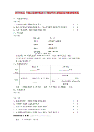 2019-2020年高三生物一輪復(fù)習(xí) 第九單元 群落的結(jié)構(gòu)和演替教案.doc