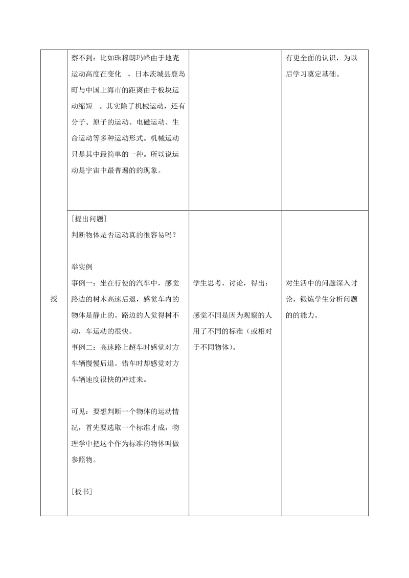 八年级物理上册 1.1 运动的描述教案 （新版）新人教版.doc_第3页