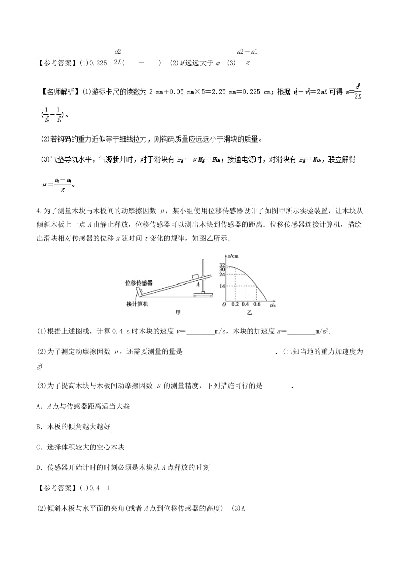 2019-2020年高考物理二轮复习100考点千题精练第十二章物理实验专题12.9测量动摩擦因数.doc_第3页