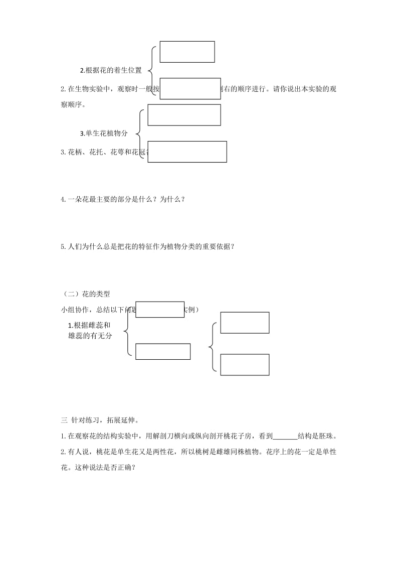 八年级生物上册 4.1.1《花的结构和类型》导学案（新版）济南版.doc_第2页