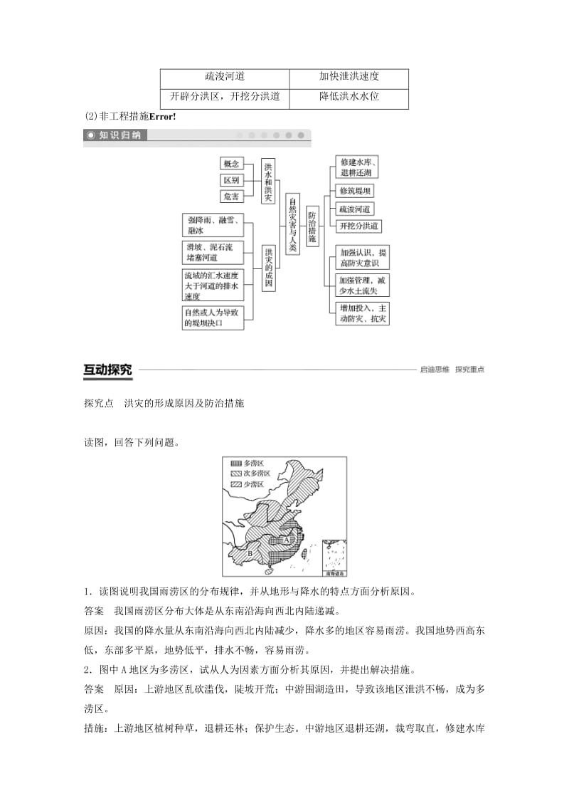 2018-2019版高中地理 第四单元 从人地关系看资源与环境 4.2 自然灾害与人类——以洪灾为例学案 鲁教版必修1.doc_第2页