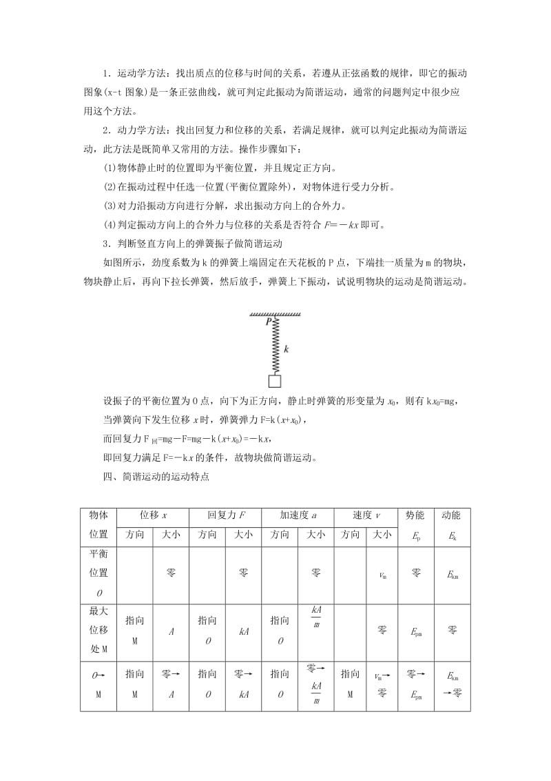 2019-2020年高中物理 第十一章 机械振动 3 简谐运动的回复力和能量课堂探究学案(新人教版)选修3-4.doc_第2页