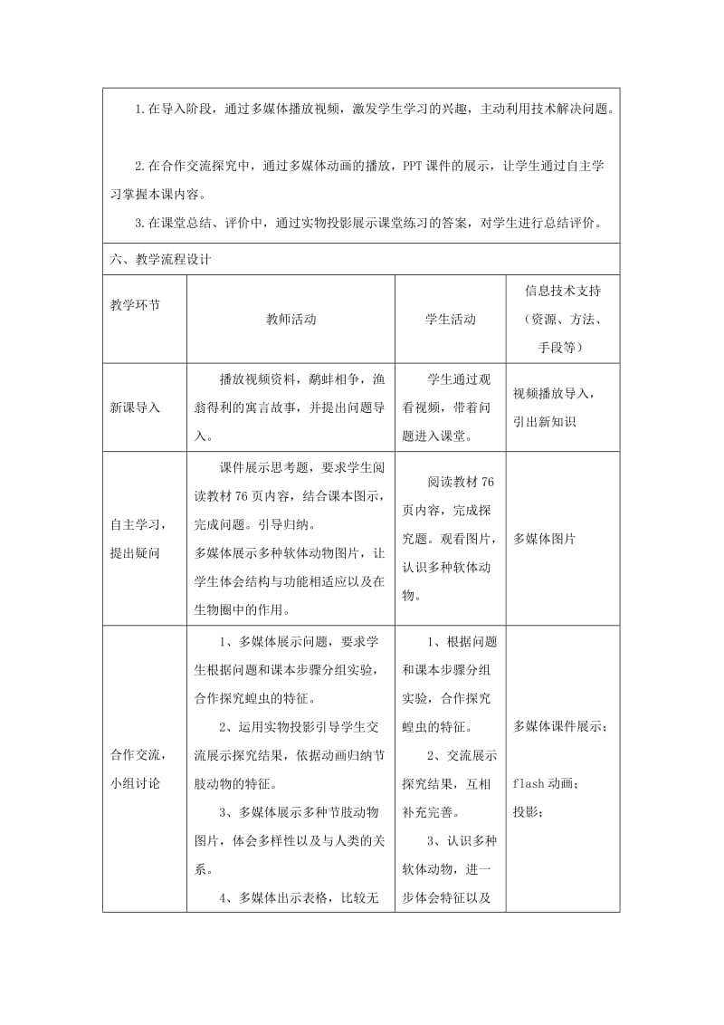 七年级生物上册 2.2.1《无脊椎动物的主要类群》第二课时教案 （新版）济南版.doc_第2页