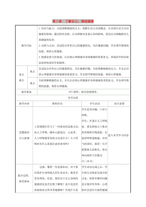 2019版八年級生物下冊 第八單元 健康地生活 第三章 了解自己增進(jìn)健康教案 （新版）新人教版.doc