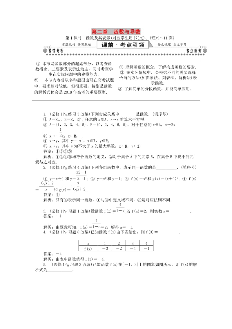 2019版高考数学一轮复习 第一部分 基础与考点过关 第二章 函数与导数学案.doc_第1页