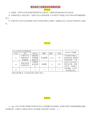 百色專版2019屆中考?xì)v史總復(fù)習(xí)第一編教材過(guò)關(guān)模塊2中國(guó)近代史第9單元從國(guó)共合作到國(guó)共對(duì)峙試題.doc