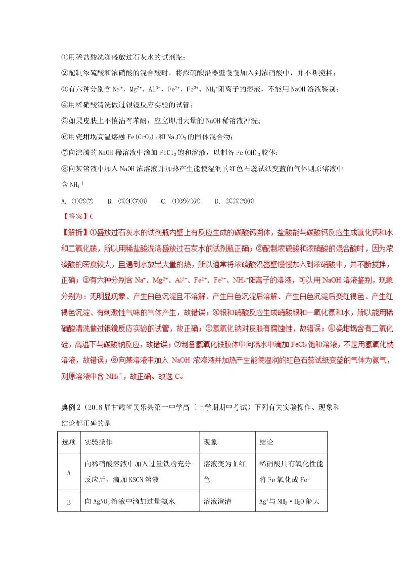 2019高考化学 考点必练 专题20 物质的检验知识点讲解.doc_第2页