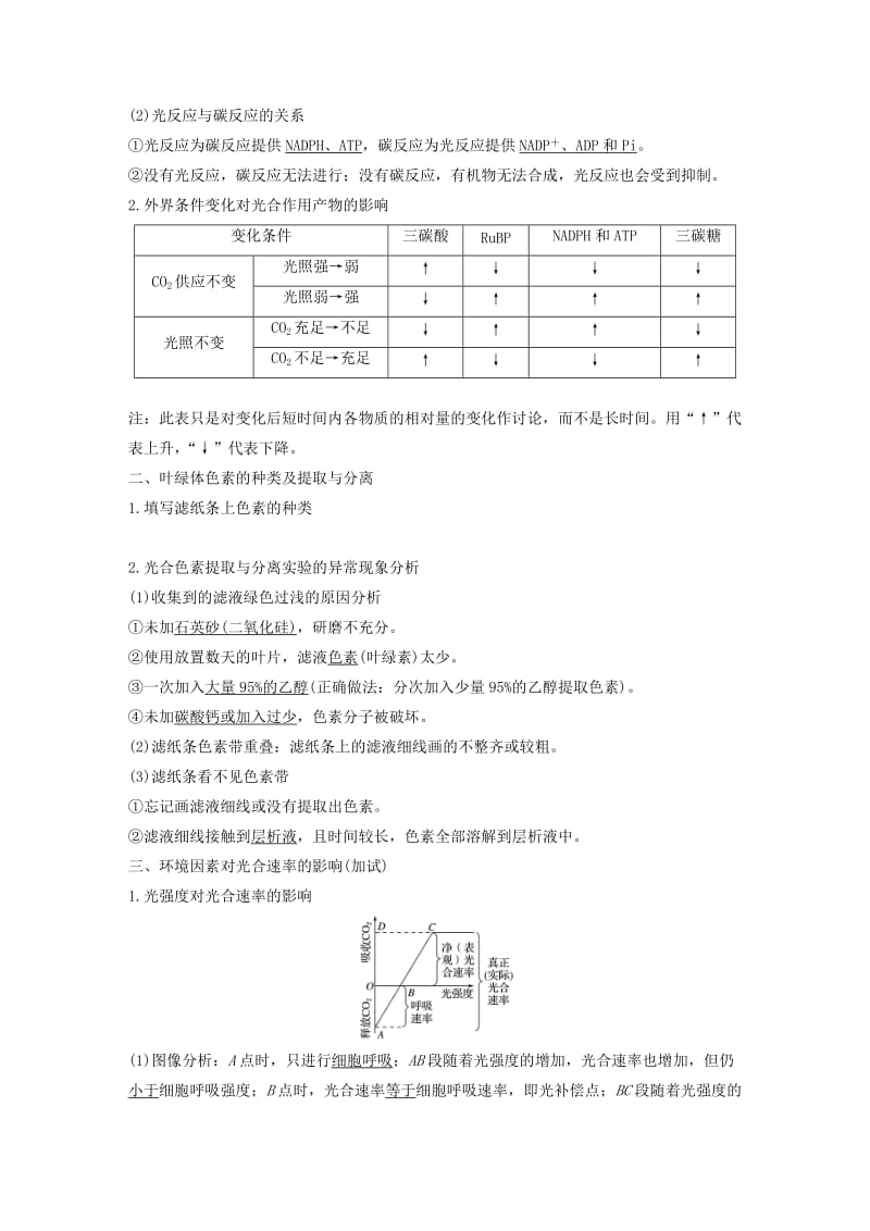 （浙江专用）2019版高考生物大二轮复习 专题三 细胞呼吸与光合作用 考点2 光合作用练习.doc_第3页