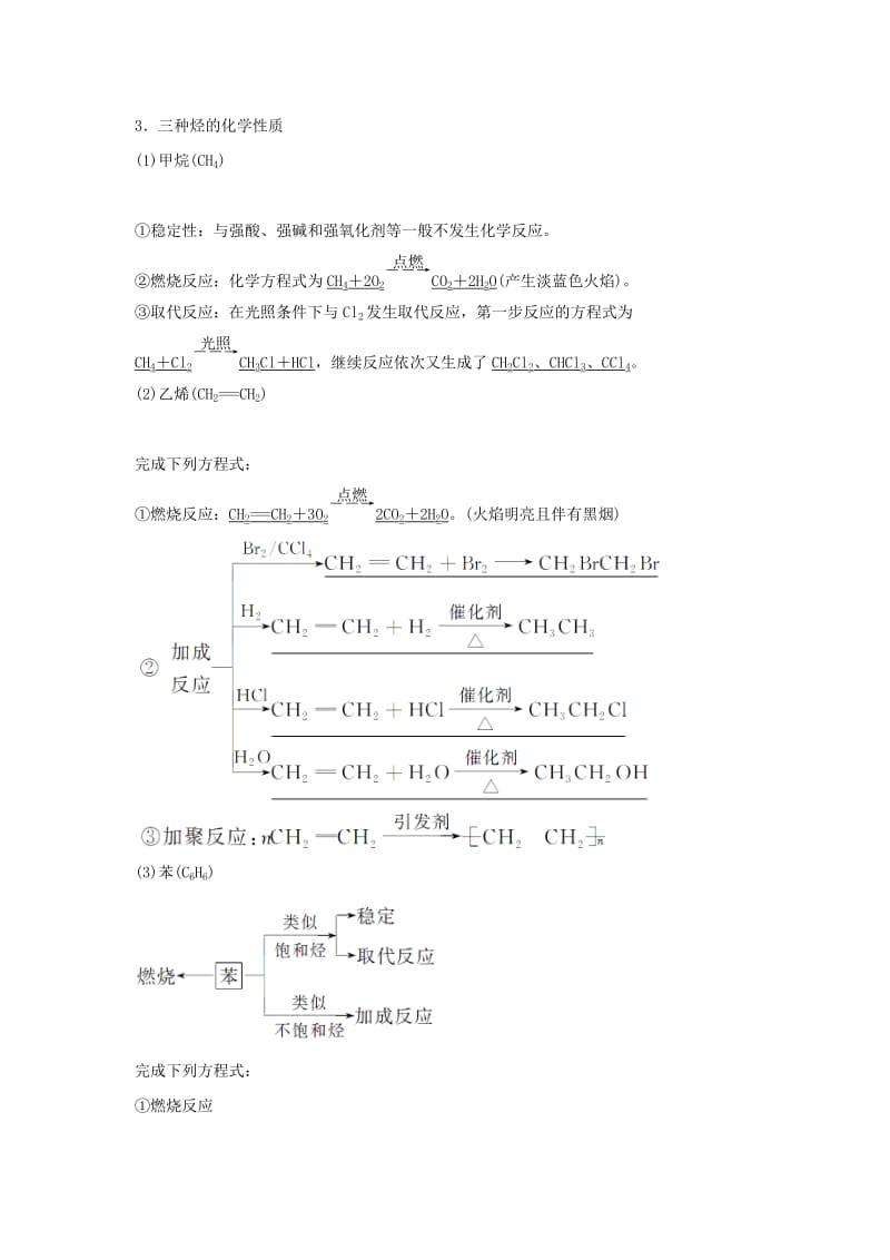 2019-2020年高考化学总复习第9章有机化合物第1讲重要的烃　煤石油和天然气的综合应用配套练习新人教版.doc_第2页