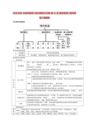 2019-2020年高考地理一輪全程復習方案 第54講 海洋地理（海洋權益）湘教版.doc