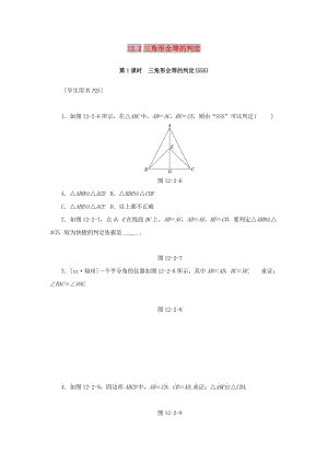 八年级数学上册 第十二章 全等三角形 12.2 三角形全等的判定 第1课时 三角形全等的判定（SSS）同步训练 新人教版.doc