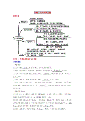 九年級歷史上學期期末考試備考復習 專題二 古代歐洲文明（第二單元 古代歐洲文明 第4、5、6課）試題（含解析） 新人教版.doc