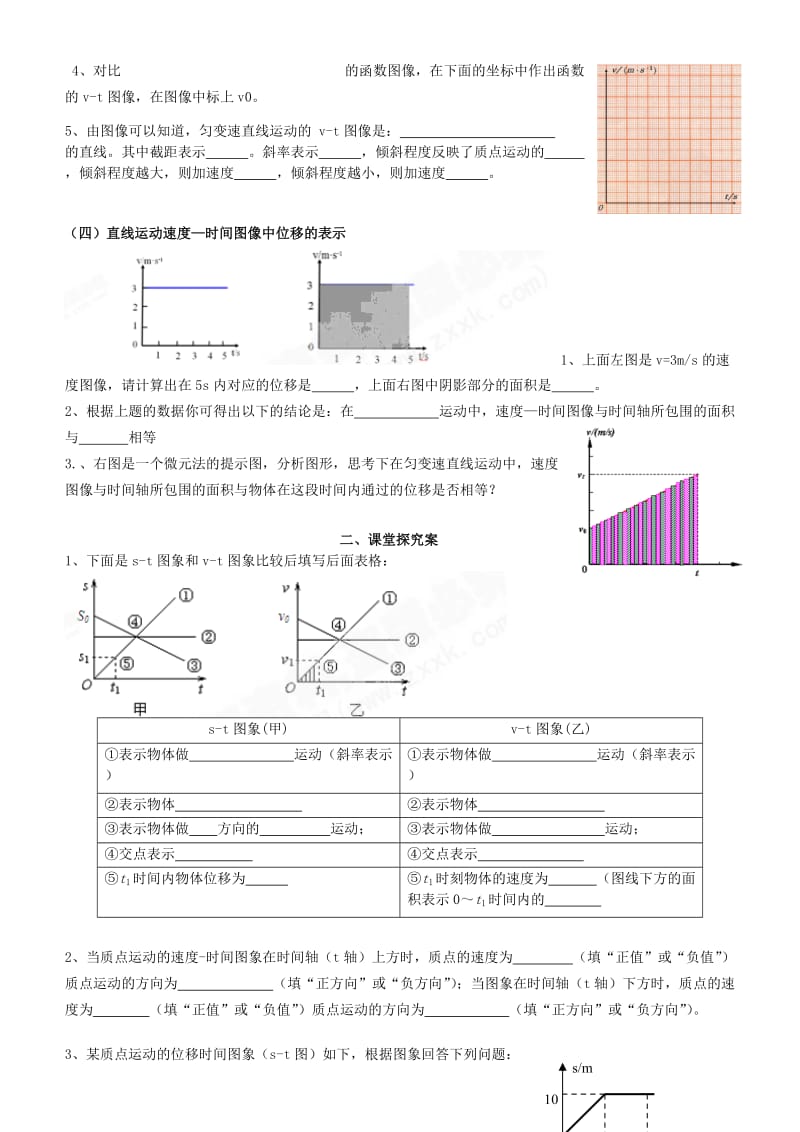 2019-2020年高中物理 第一章 用图像描述直线运动学案 粤教版必修1.doc_第2页