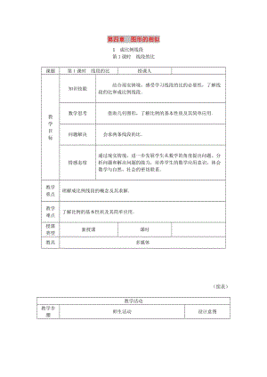 九年級(jí)數(shù)學(xué)上冊(cè) 第四章 圖形的相似 4.1 成比例線(xiàn)段 第1課時(shí) 比例線(xiàn)段教學(xué)設(shè)計(jì)（1）（新版）北師大版.doc