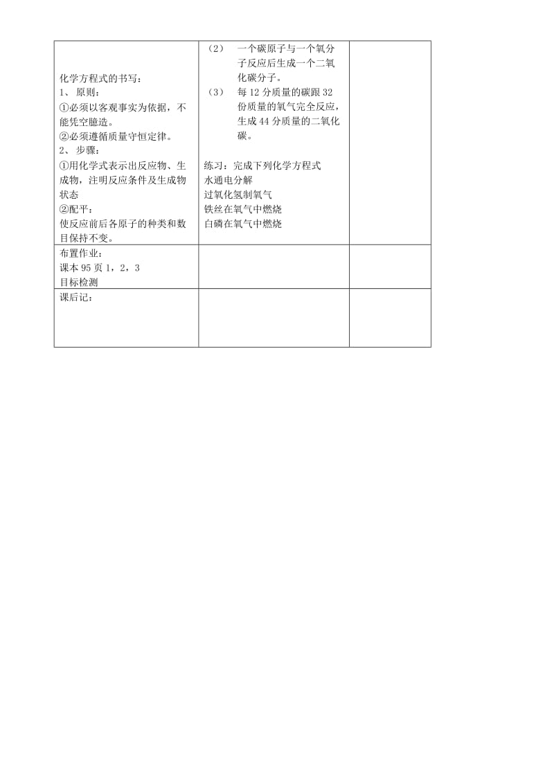 九年级化学全册 第四单元 4.2 化学反应的表示教案3 鲁教版.doc_第2页