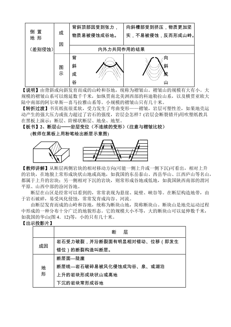 2019-2020年高一地理《山岳的形成》教学设计教案.doc_第3页