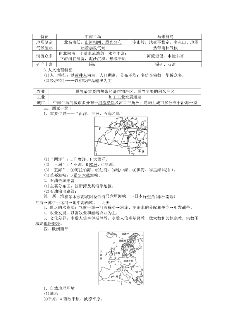 2019-2020年高考地理新一轮复习 第十七章 第36讲 世界主要地区教案.doc_第3页