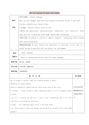 九年級英語全冊 Unit 13 We’re trying to save the earth Section B 2a-2e教案 人教新目標版.doc