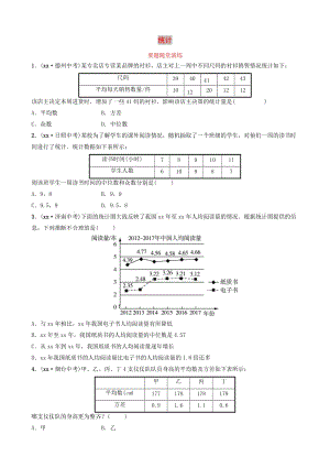 山東省濱州市2019中考數(shù)學(xué) 第八章 統(tǒng)計(jì)與概率 第一節(jié) 統(tǒng)計(jì)要題隨堂演練.doc