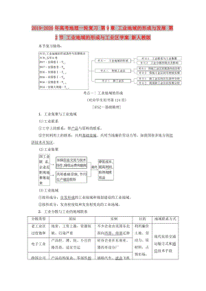 2019-2020年高考地理一輪復(fù)習(xí) 第9章 工業(yè)地域的形成與發(fā)展 第2節(jié) 工業(yè)地域的形成與工業(yè)區(qū)學(xué)案 新人教版.doc