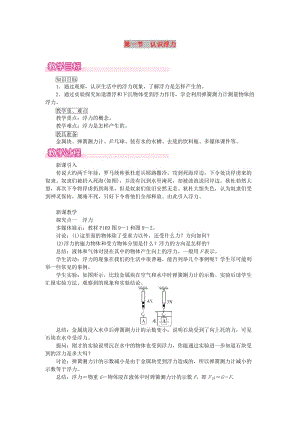 2019春八年級(jí)物理全冊(cè) 第九章 第一節(jié) 認(rèn)識(shí)浮力教案 （新版）滬科版.doc