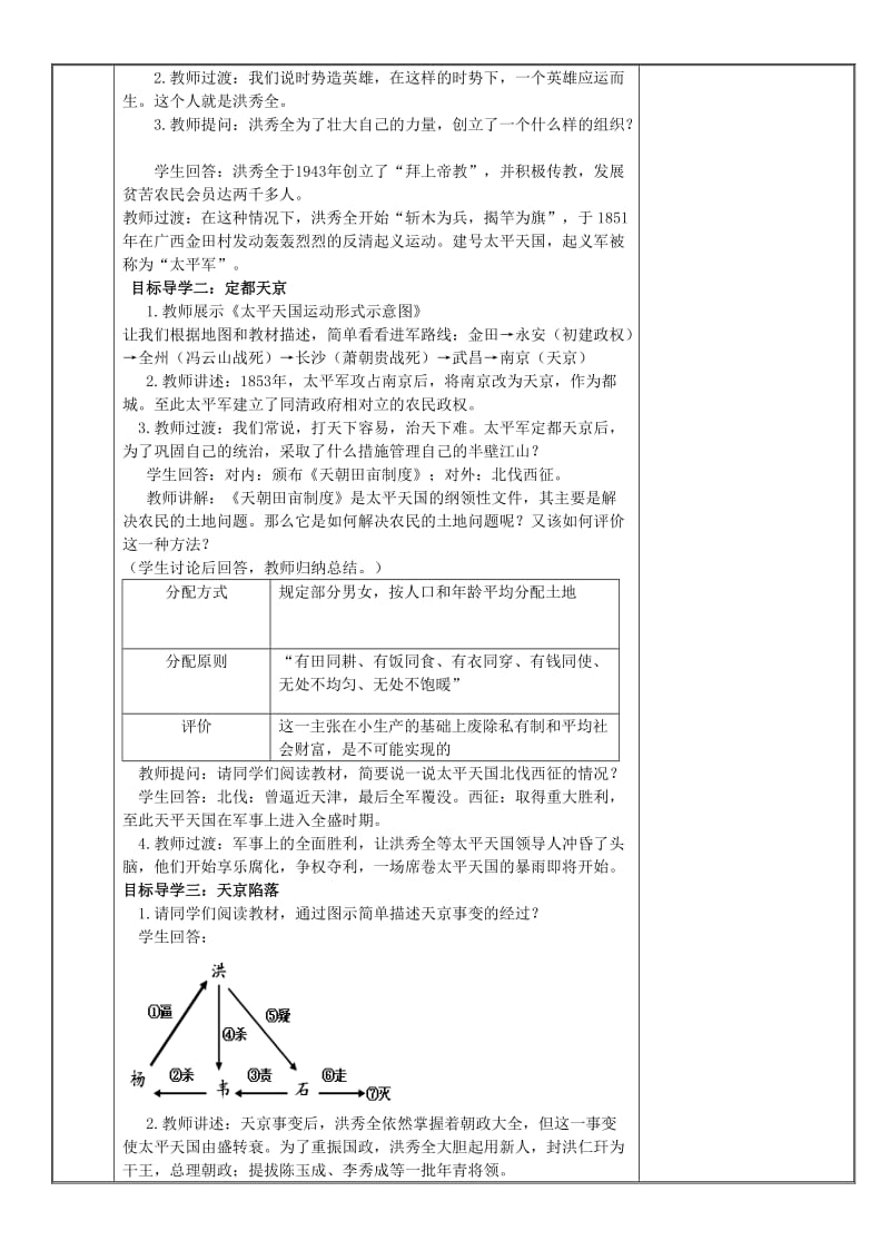 八年级历史上册 第一单元 中国开始沦为半殖民地半封建社会 第3课 太平天国运动教案 新人教2.doc_第2页