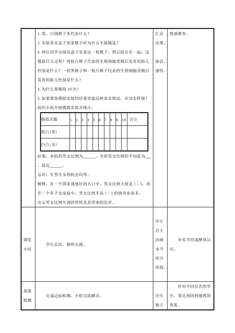 八年级生物下册 第七单元 生物圈中生命的延续和发展 第二章 生物的遗传和变异 第4节 人的性别遗传教案 新人教版.doc_第3页