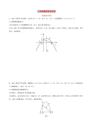 山東省濱州市2019中考數(shù)學 第三章 函數(shù) 第六節(jié) 二次函數(shù)的綜合應用要題隨堂演練.doc