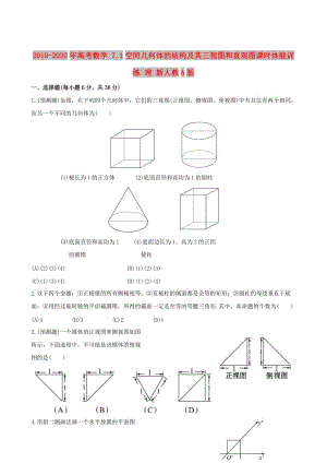 2019-2020年高考數(shù)學(xué) 7.1空間幾何體的結(jié)構(gòu)及其三視圖和直觀圖課時(shí)體能訓(xùn)練 理 新人教A版.doc