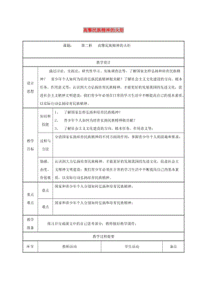 九年級政治全冊 第三單元 關(guān)注國家的發(fā)展 第9課 弘揚和培育民族精神 第二框 高擎民族精神的火炬教案 魯教版.doc